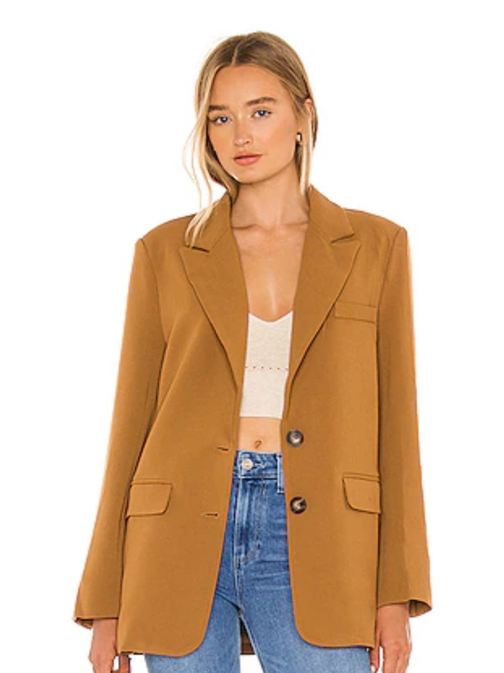 Astr Oversized Cappuccino Tan Blazer